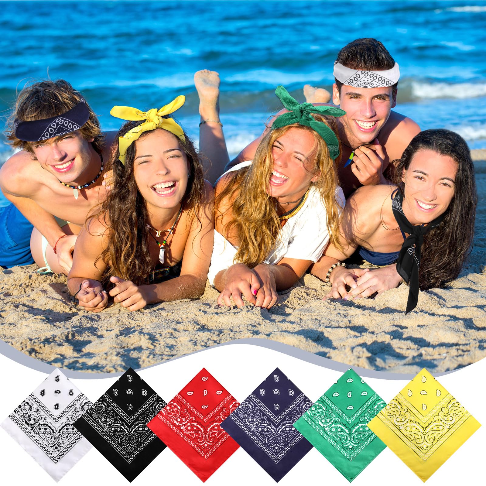 Amazon.com: Handepo 12 Pack x Large Bandana Bulk 27 x 27 Inch